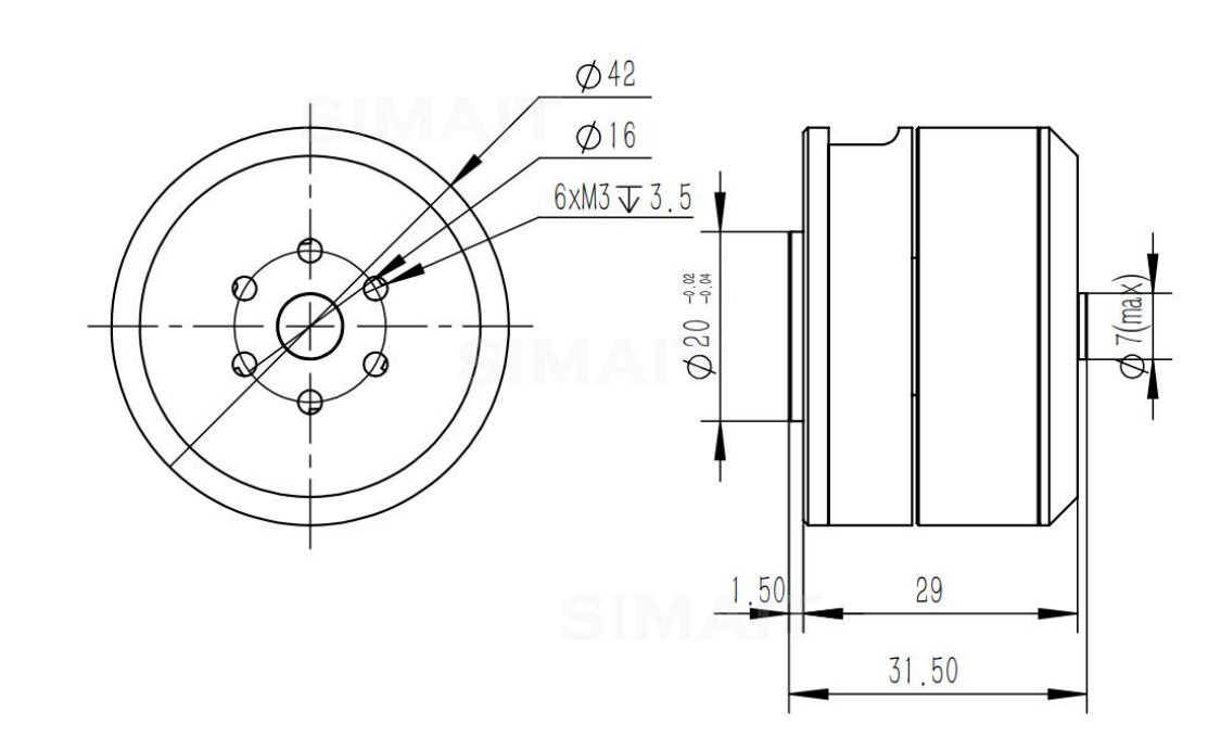 Direct Drive Servo Motor Robotics - DAMIAO DM-H3510 BLDC Göbek Motoru 24V